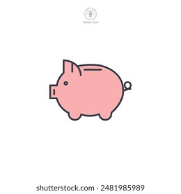 Piggy Bank Icon symbol vector illustration isolated on white background