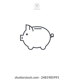 Piggy Bank Icon symbol vector illustration isolated on white background