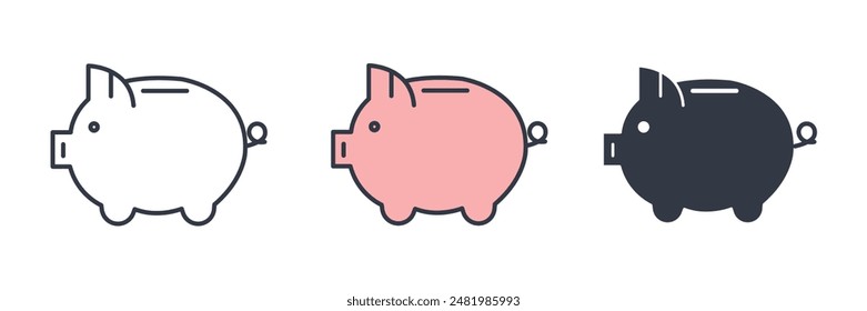 Piggy Bank Icon symbol vector illustration isolated on white background