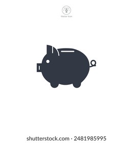 Piggy Bank Icon symbol vector illustration isolated on white background