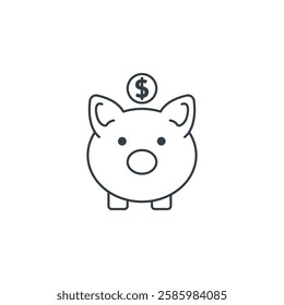 Piggy Bank icon symbol vector illustration isolated on white background