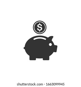 Piggy bank icon template color editable. Piggy bank symbol vector sign isolated on white background.