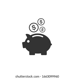 Piggy bank icon template color editable. Piggy bank symbol vector sign isolated on white background.