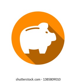Piggy bank icon in trendy flat style. Saving money vector illustration