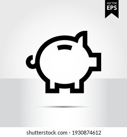 Piggy Bank icon in trendy style isolated on black background. Startups and business symbol for your web site design, logo, app, UI. Eps10 vector illustration.