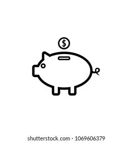 Piggy bank icon vector