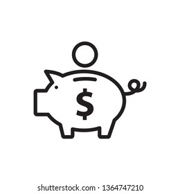 Piggy bank icon vector