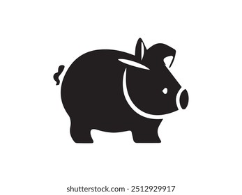 Sparschwein-Symbol, Vektor. Sparschwein-Vektorsymbol.