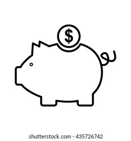 piggy bank icon , vector