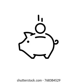 piggy bank icon vector