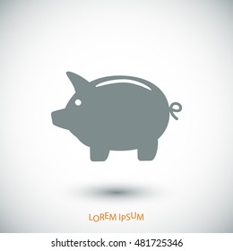 Piggy bank icon, vector best flat icon EPS
