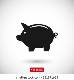Piggy bank icon, vector best flat icon EPS

