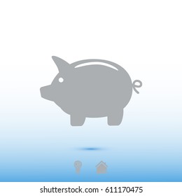 Piggy bank icon, vector best flat icon EPS 