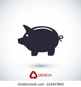 Piggy bank icon, vector best flat icon EPS

