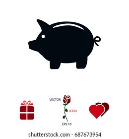 Piggy bank icon, vector best flat icon EPS

