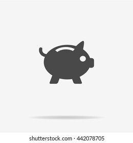 Piggy bank icon. Vector concept illustration for design.