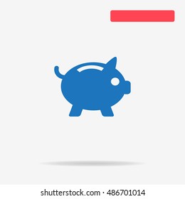 Piggy bank icon. Vector concept illustration for design.