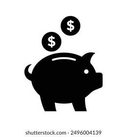 piggy bank icon vector design template simple and clean