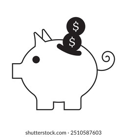 Piggy bank icon vector design eps 10