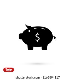 Piggy bank icon, Vector EPS 10 illustration style