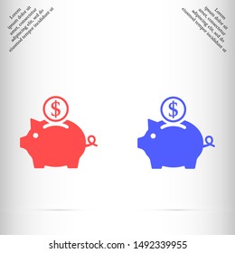 piggy bank icon vector eps 10 , Lorem ipsum flat design
