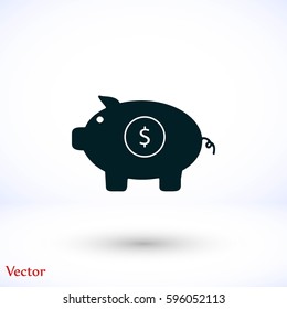 Piggy bank icon, Vector EPS 10 illustration style