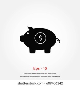 Piggy bank icon, Vector EPS 10 illustration style