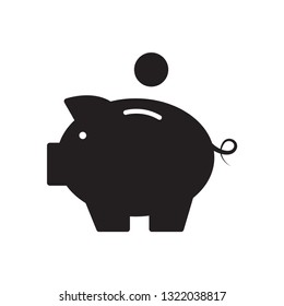 Piggy Bank Icon Vector Flat Style Trendy