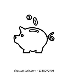 piggy bank icon vector flat style