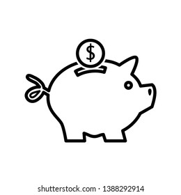 piggy bank icon vector flat style