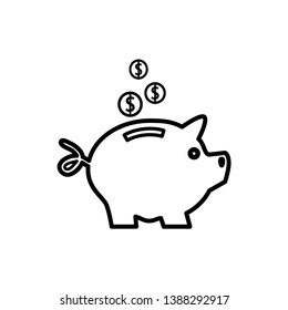 piggy bank icon vector flat style