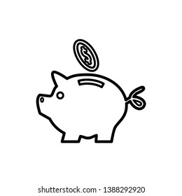 piggy bank icon vector flat style