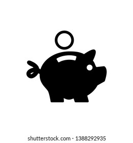 piggy bank icon vector flat style