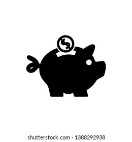 piggy bank icon vector flat style