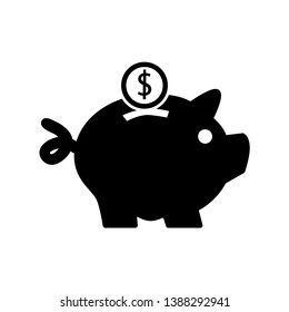 piggy bank icon vector flat style