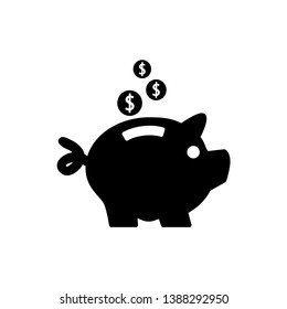 piggy bank icon vector flat style