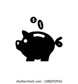 piggy bank icon vector flat style