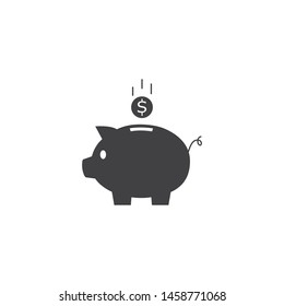 piggy bank icon vector flat style