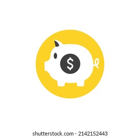 Piggy bank icon. Vector icon. Flat design