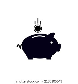 Piggy bank icon vector. Piggy bank vector flat icon
