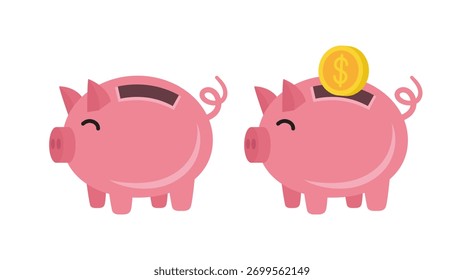 Icono de la hucha. Ilustración plana de Vector aislada sobre fondo blanco.