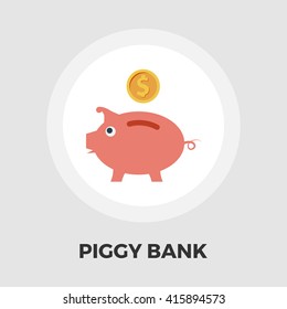 Piggy bank icon vector. Flat icon isolated on the white background. Editable EPS file. Vector illustration.