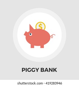 Piggy bank icon vector. Flat icon isolated on the white background. Editable EPS file. Vector illustration.