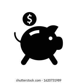 Piggy bank icon, vector graphics