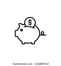 Piggy Bank Icon Vector Illustration Logo Template