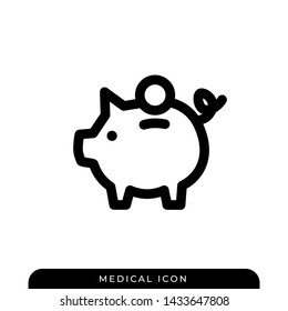 Piggy Bank Icon Vector Illustration Logo Template