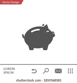 piggy bank icon. Vector illustration EPS 10.
