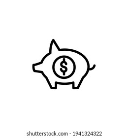 Piggy bank icon vector illustration logo template for many purpose. Isolated on white background.