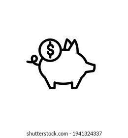 Piggy bank icon vector illustration logo template for many purpose. Isolated on white background.