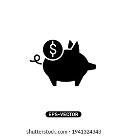 Piggy bank icon vector illustration logo template for many purpose. Isolated on white background.